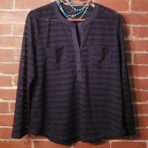 Ann Taylor long sleeve sheer blouse